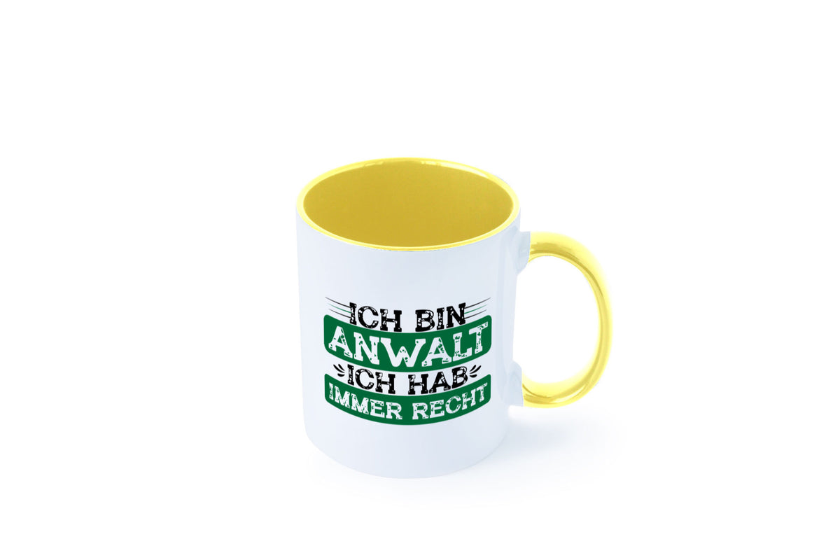 Ich bin Anwalt habe immer Recht | Jura Humor Geschenkidee Tasse