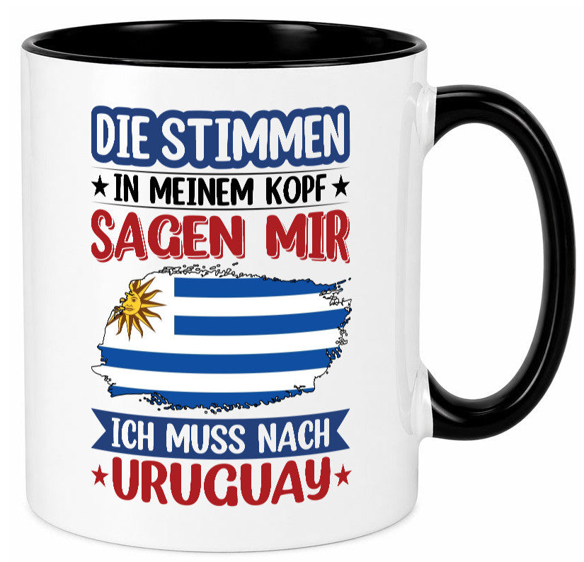Uruguay | Urlaub Stimmen in meinem Kopf Traumland Geschenk Humor Geschenkidee Tasse