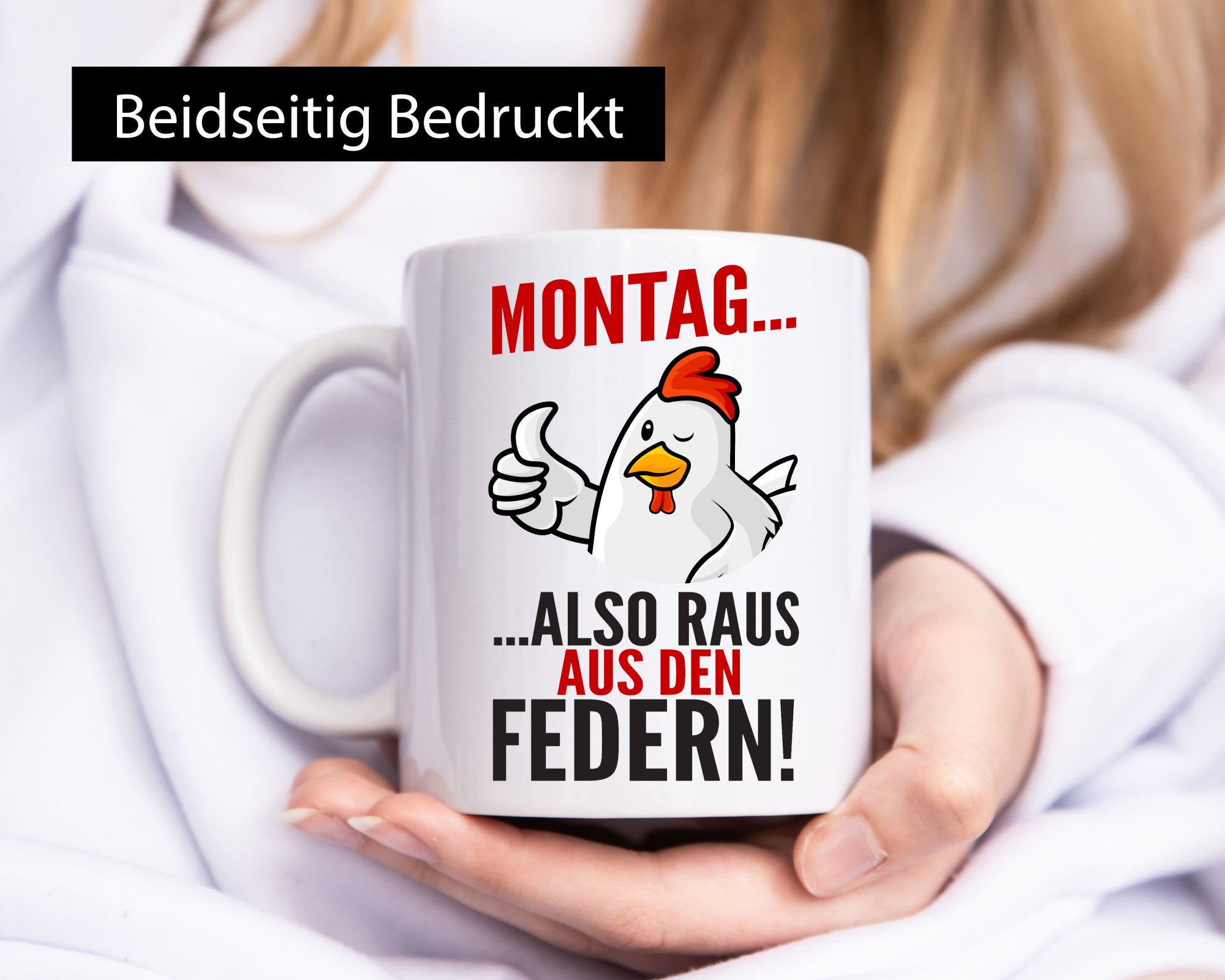 Montag raus ausden Federn | Hühnerstall Bauer lustiger Spruch Geschenk Humor