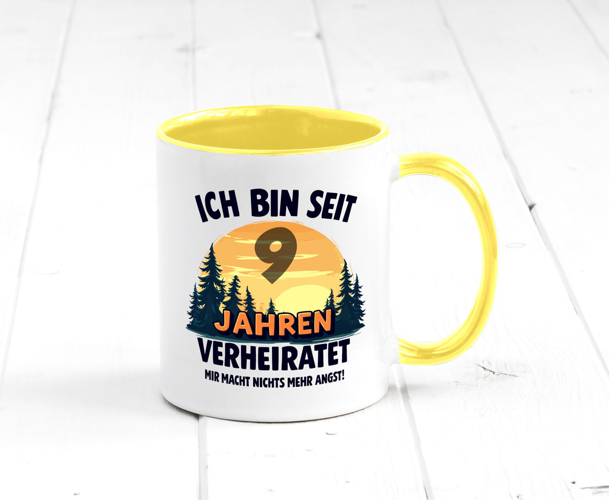 Ich bin Verheiratet | 9. Hochzeitstag Ehepaar v2 Geschenkidee Humor Tasse