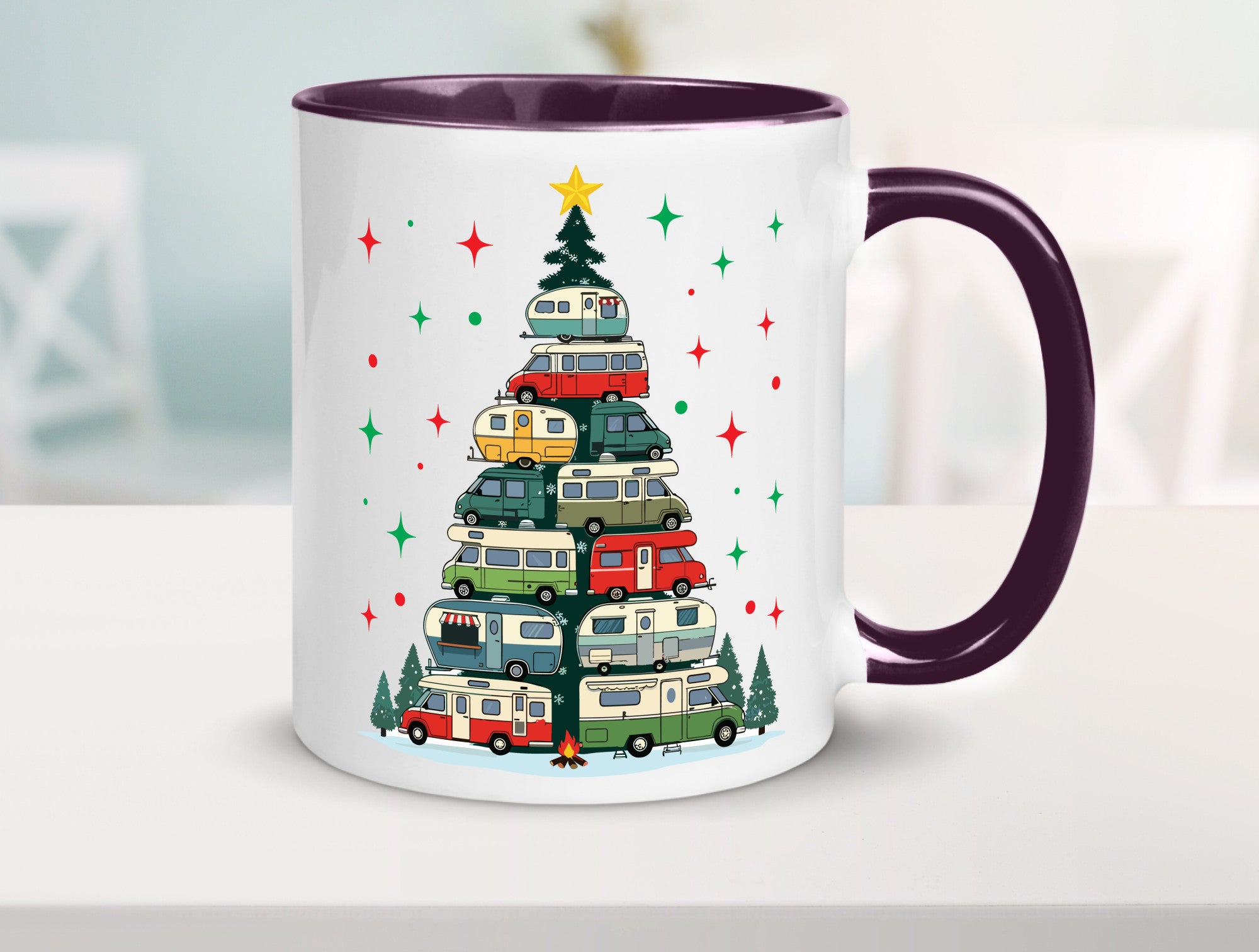 Camper | Camping Weihnachten Fahrzeuge Baumlichter v2 lustig Humor Geschenkidee