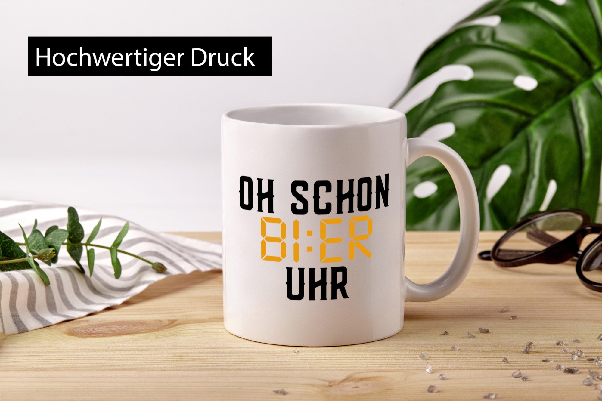 Oh schon Bier Uhr | Biertrinker Party Feiern Pils Humor Geschenkidee Tasse
