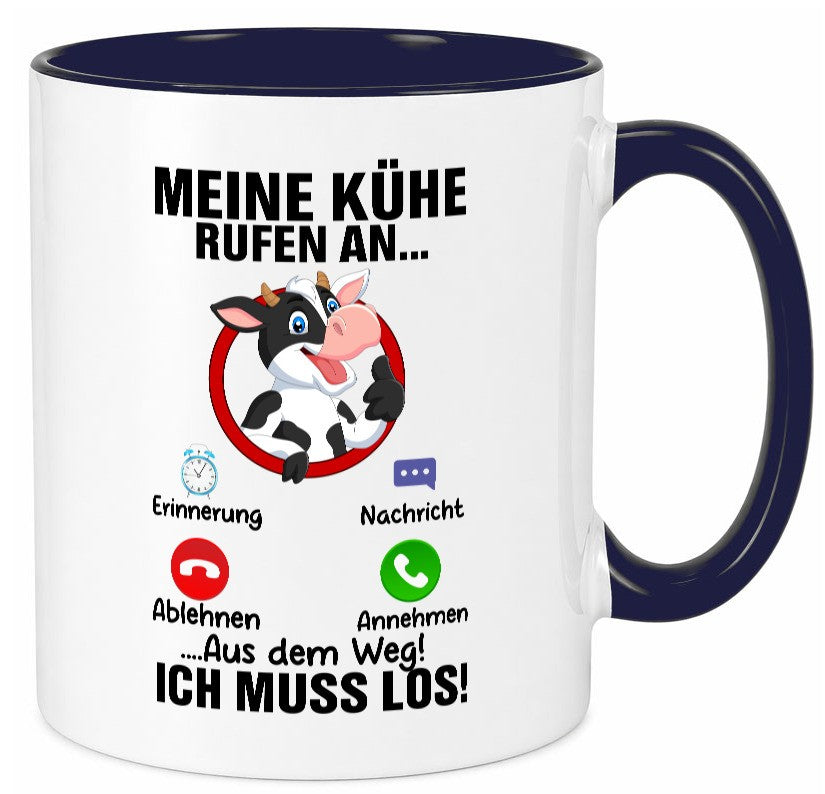 Meine Kühe rufen an | Landwirt Kuh Bauernhof Geschenk Humor Geschenkidee Tasse