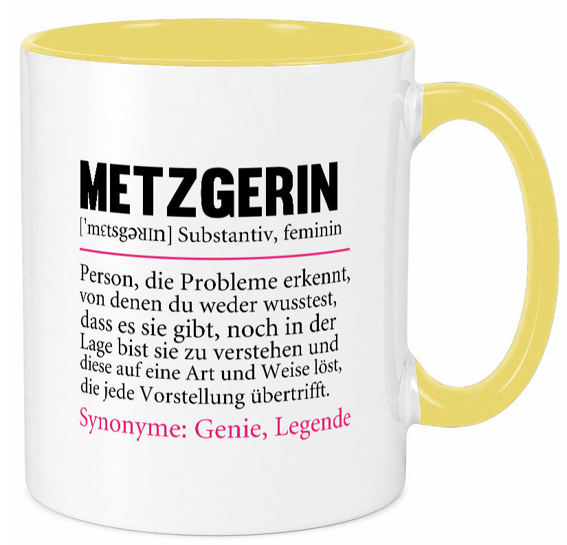 Metzgerin | lustig Fleischerin Humor v2 lustiger Spruch Geschenk Geschenkidee Tasse