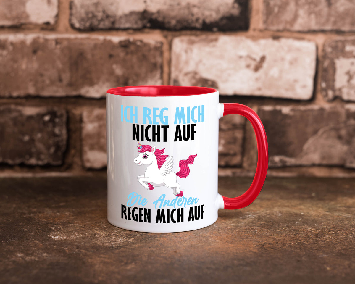 Ich reg mich nicht auf lustiger Spruch Geschenk Humor Geschenkidee Tasse