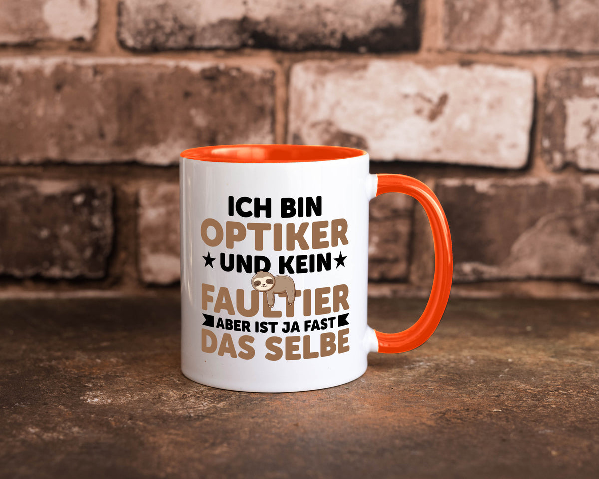 Ich bin kein Faultier: Optiker | Augenoptiker v2 lustiger Spruch Geschenk Tasse
