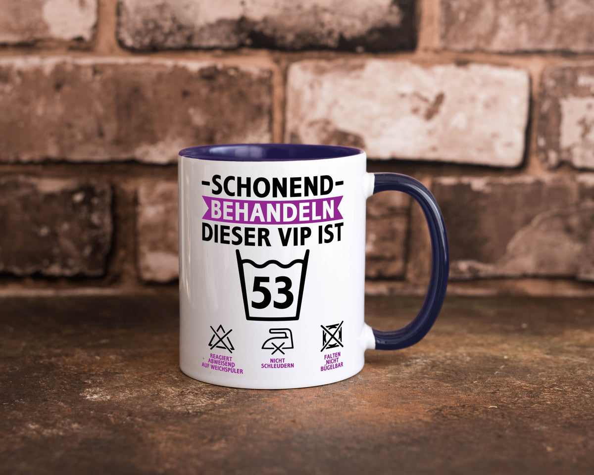 53 Geburtstag | schonend behandeln Jahre v2 lustiger Spruch Geschenk Tasse