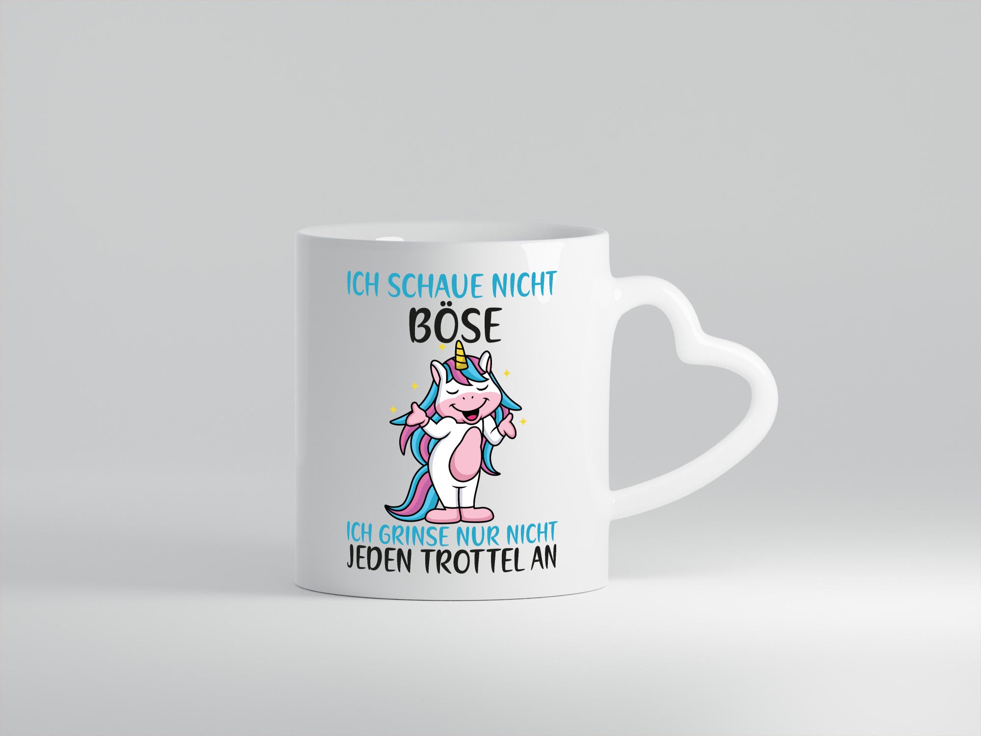 Ich schaue nicht Böse | Einhorn Trottel Grinsen lustiger Spruch Geschenk Humor