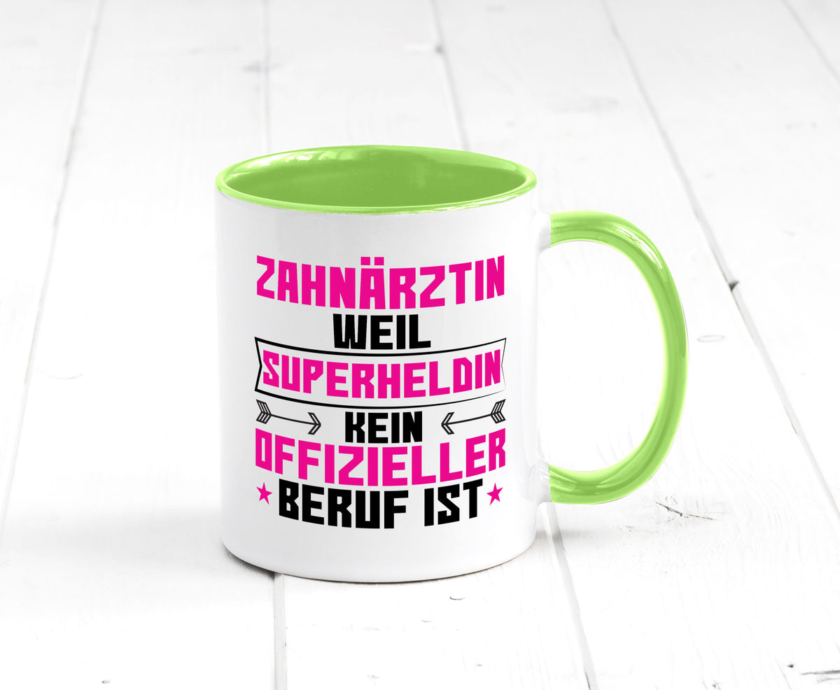 Superheldin Zahnärztin | Zahnmedizin Beruf Geschenkidee Arbeit Kollegen Büro Tasse