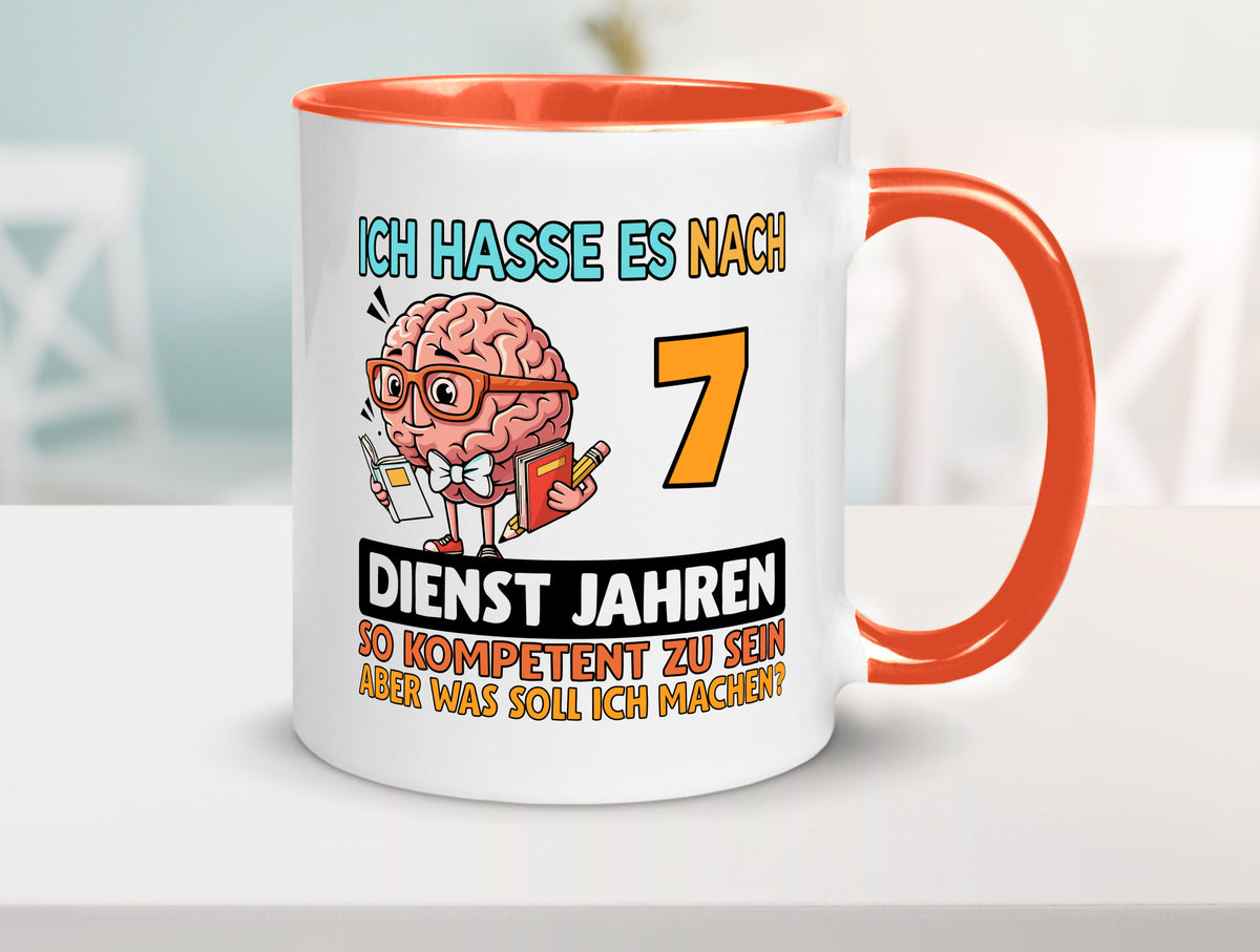 7 Dienstjahre | Arbeit Kompetent lustig Kollegen Büro Geschenk Tasse