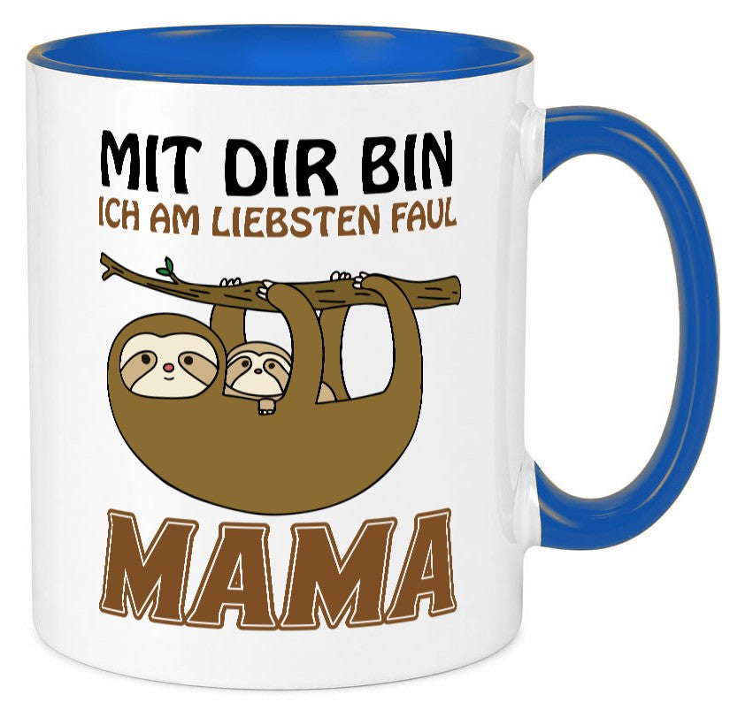 Faultiermama lustig Familie Geschenkidee Geschenk Tasse