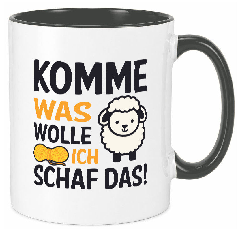 Komme was wolle, ich schaf das | Wolle Humor Geschenkidee Tasse