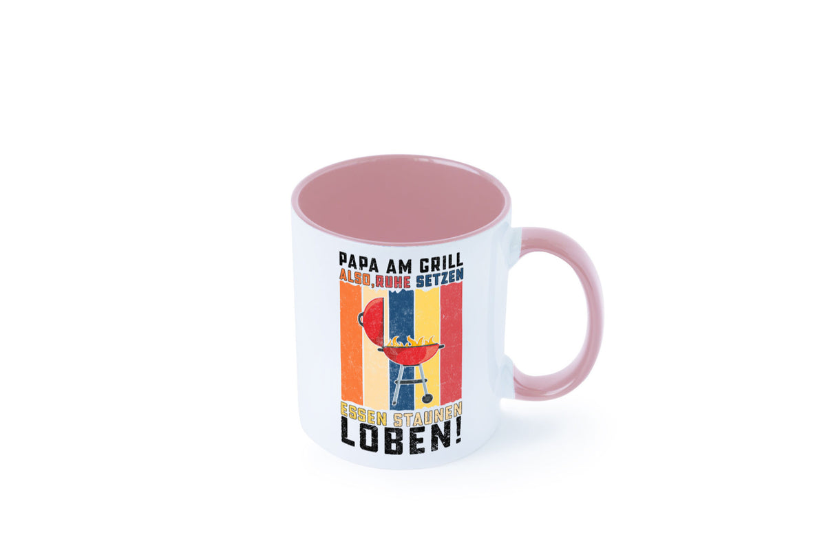 Papa am Grill | Grillmeister BBQ Grillabend v2 Geschenkidee Humor Tasse