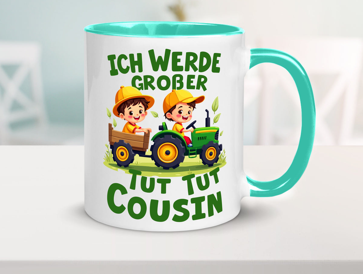 Ich werde Großer Cousin | Familie Bauer lustiger Spruch Geschenk Geschenkidee Tasse