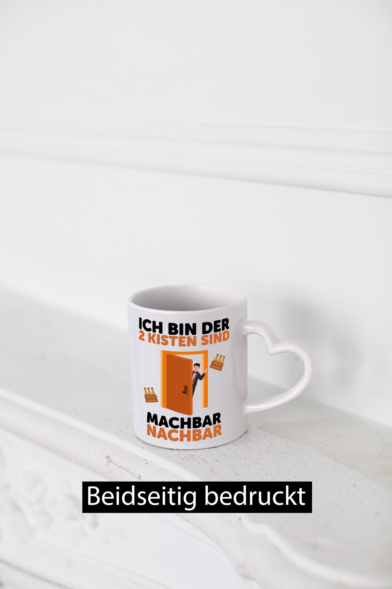 2 Kisten Bier | witziger Spruch Nachbar Einweihung Humor Geschenkidee Tasse