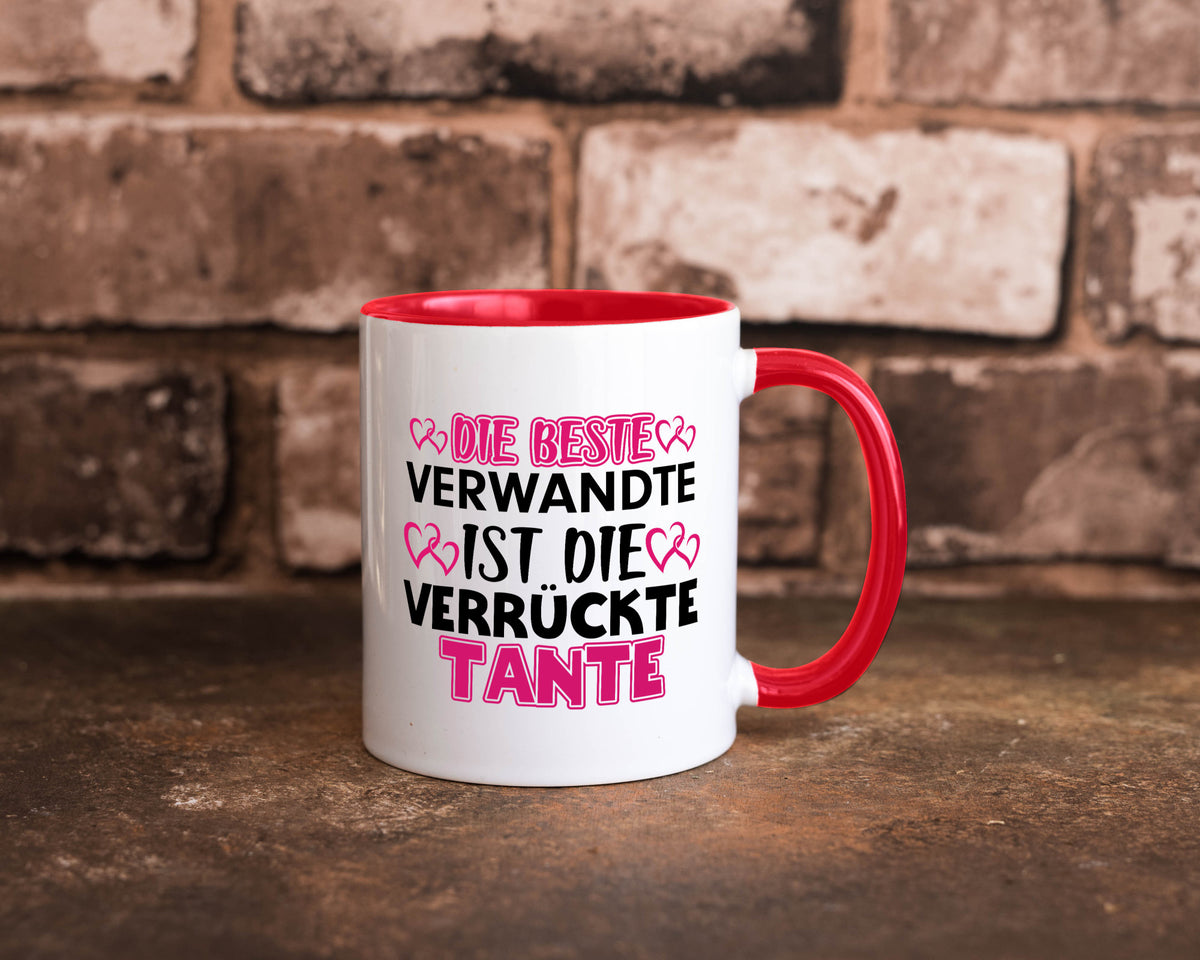 Verrückte Tante | Spruch Patentante Verwandtschaft lustiger Geschenk Humor Tasse