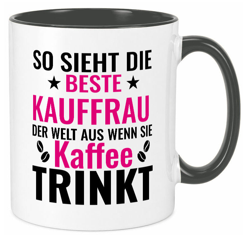 Kaffee trinkt: Kauffrau | Kauffrauen lustiger Spruch Geschenk Humor Tasse