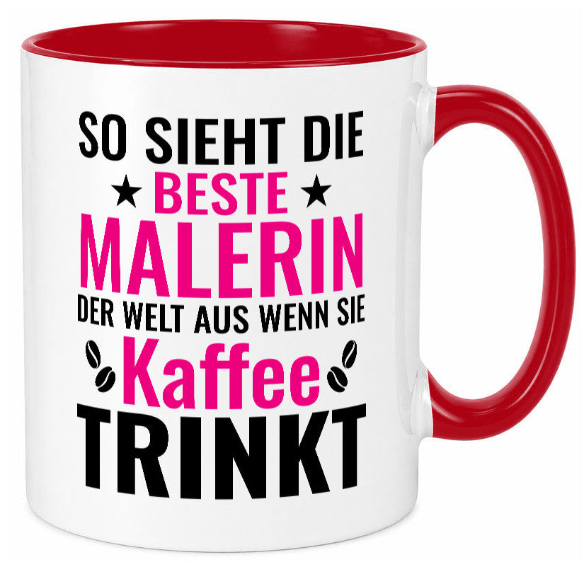 Kaffee trinkt: Malerin | Malerinnen lustiger Spruch Geschenk Humor Geschenkidee Tasse