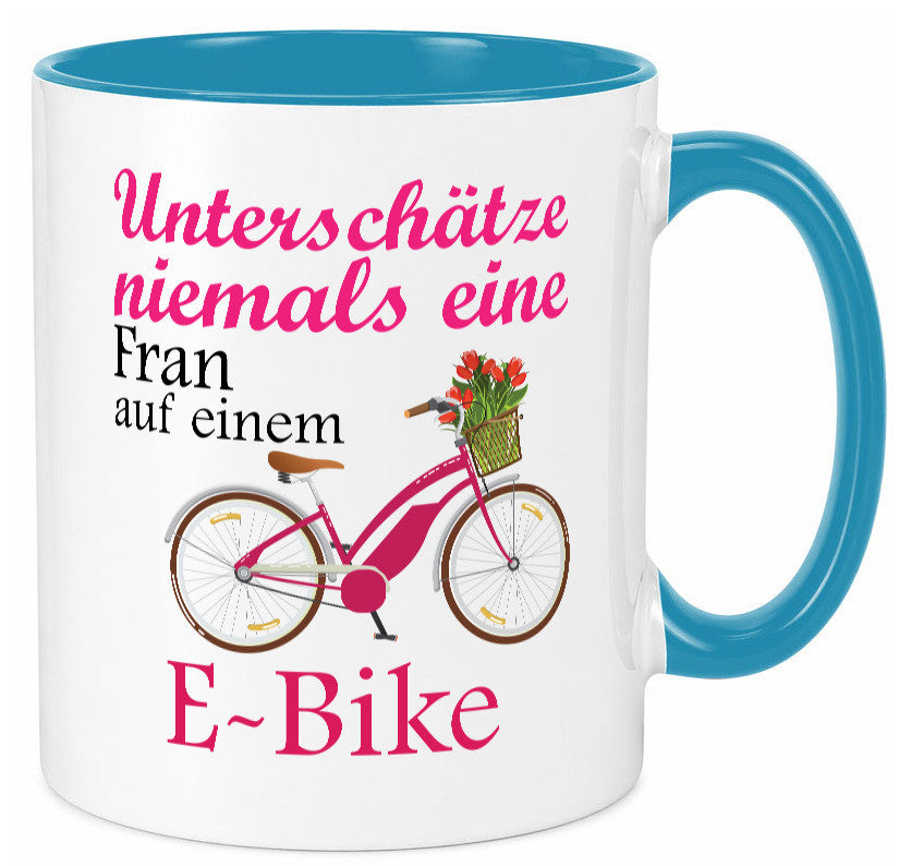 Unterschätze niemals eine Frau | E-Bike Sport Rad fahren lustig Humor