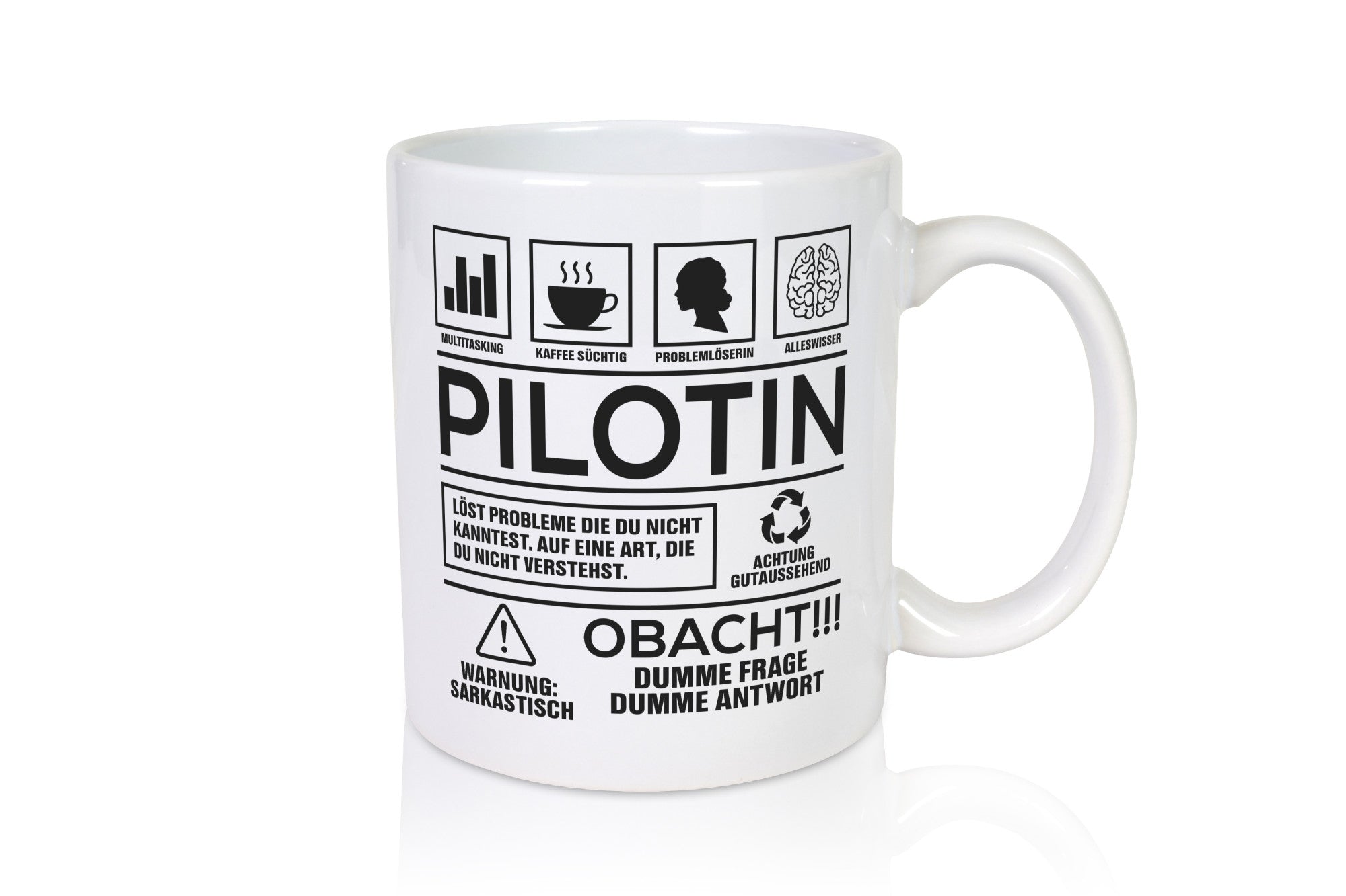 Achtung Probleme Pilotin | Definition Piloten Geschenkidee Humor Tasse