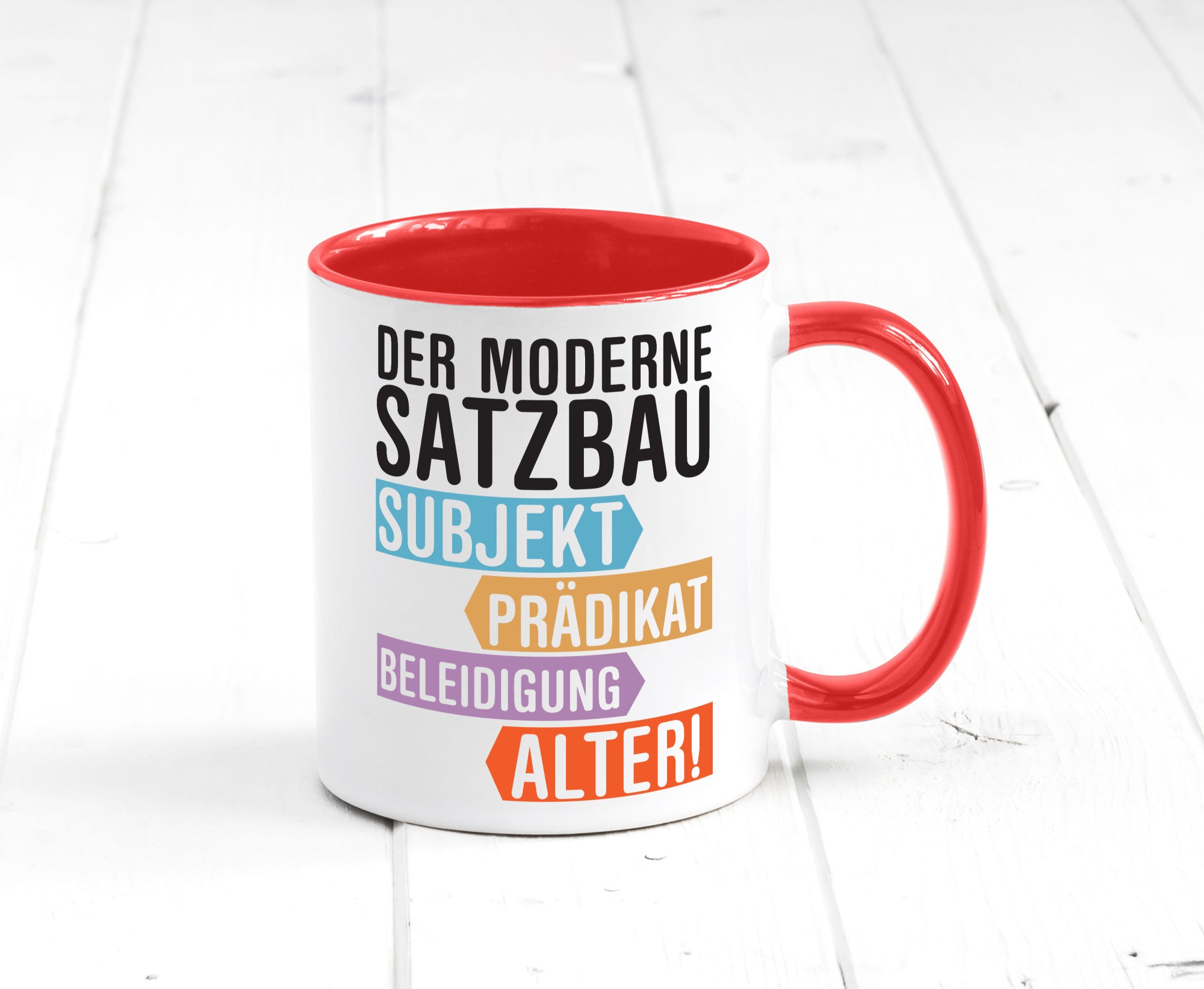 Moderner Satzbau | Lehrer Lehrerin Kollege lustig Arbeit Kollegen Büro Geschenk