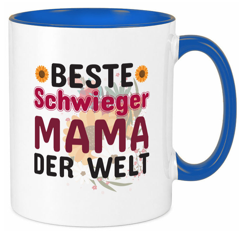 Beste Schwiegermama | Schwiegermutter Tasse Blumen Humor Familie Geschenkidee