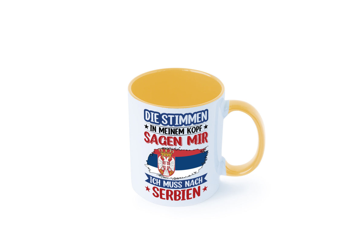 Serbien | Urlaub Stimmen in meinem Kopf Traumland v2 Geschenk Humor Tasse