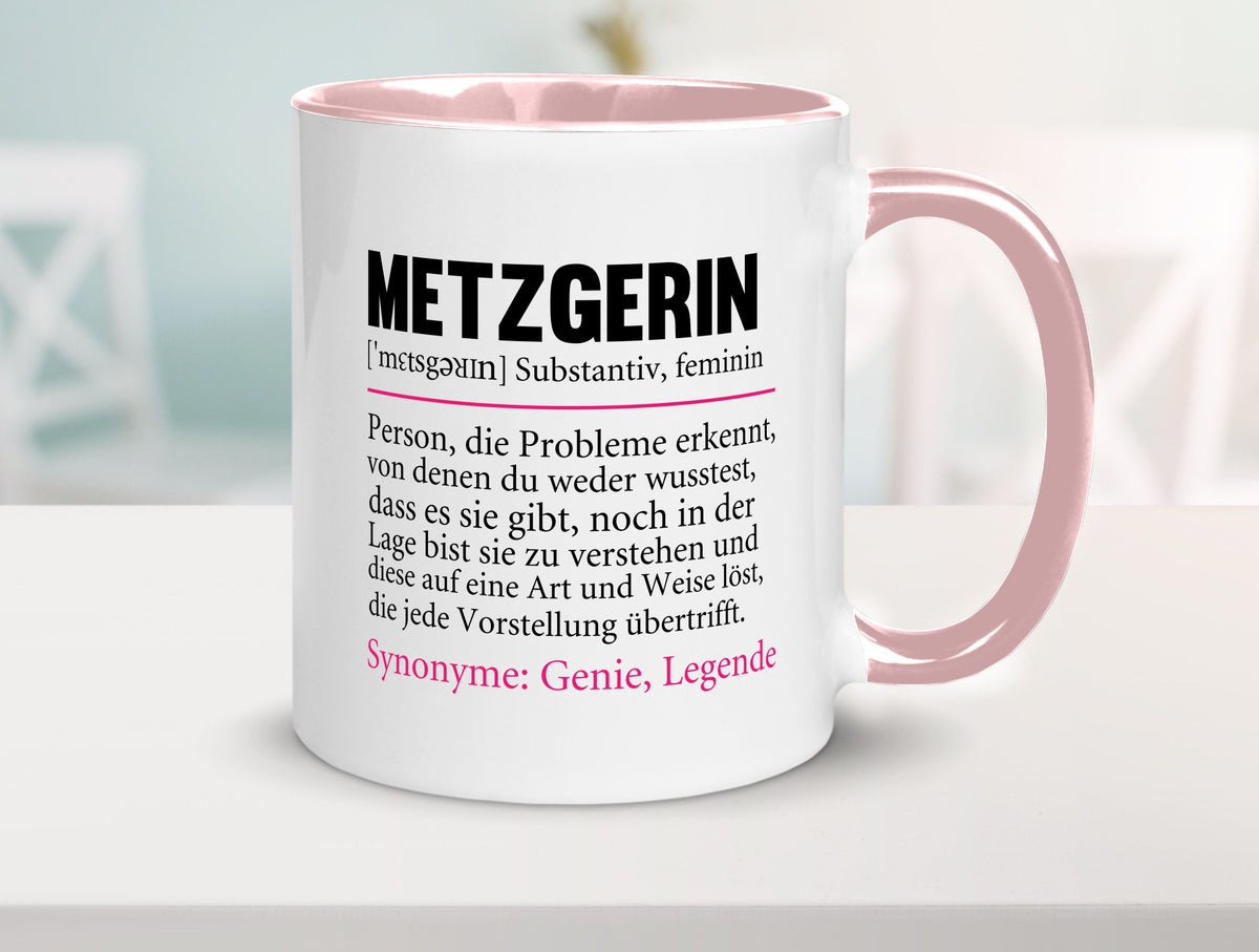 Metzgerin | lustig Fleischerin Humor v2 lustiger Spruch Geschenk Geschenkidee Tasse