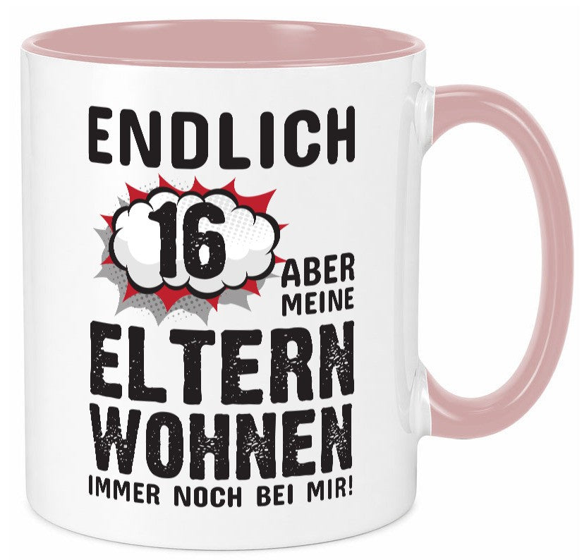 Endlich 16 | Geburtstag Tasse lustiges Statement lustiger Spruch Geschenk