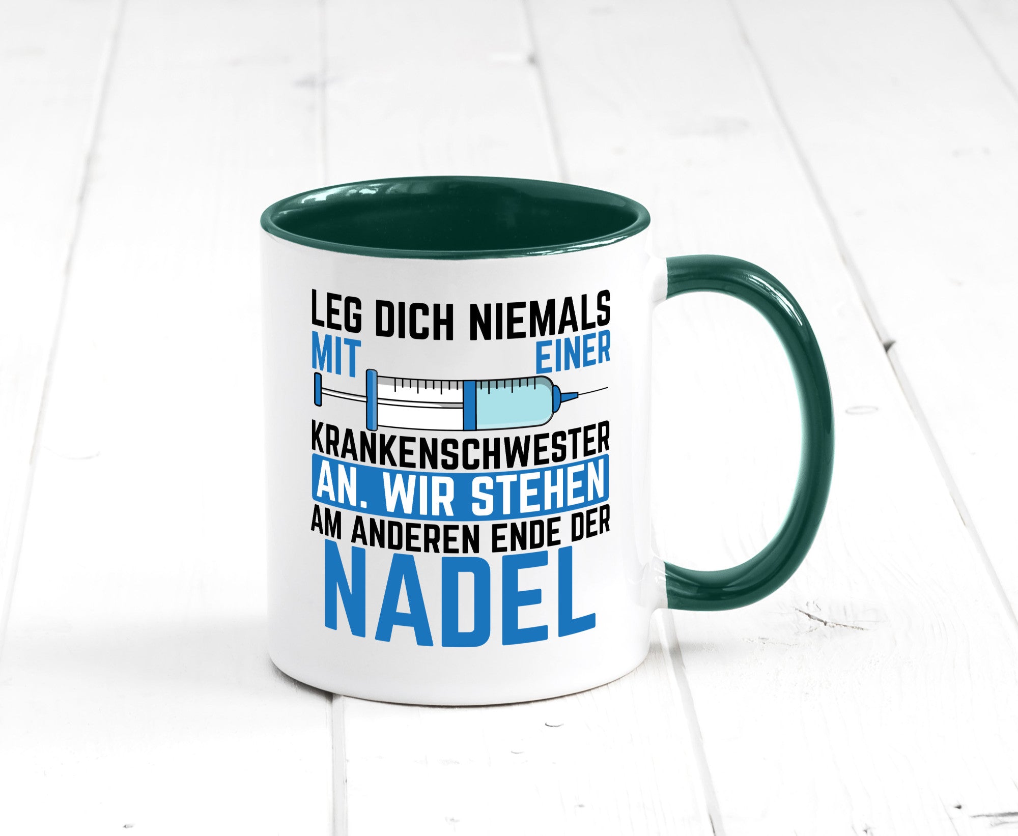 Krankenschwester anlegen | Nadel Spritze Klinik Spruch Geschenkidee Humor Tasse