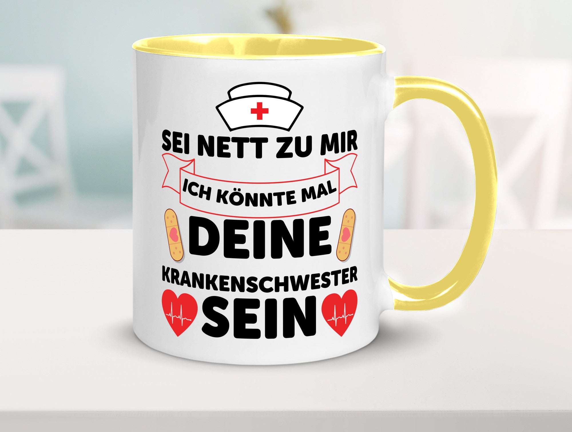 Ich könnte deine Krankenschwester sein | Pflegekraft Geschenkidee Humor Tasse