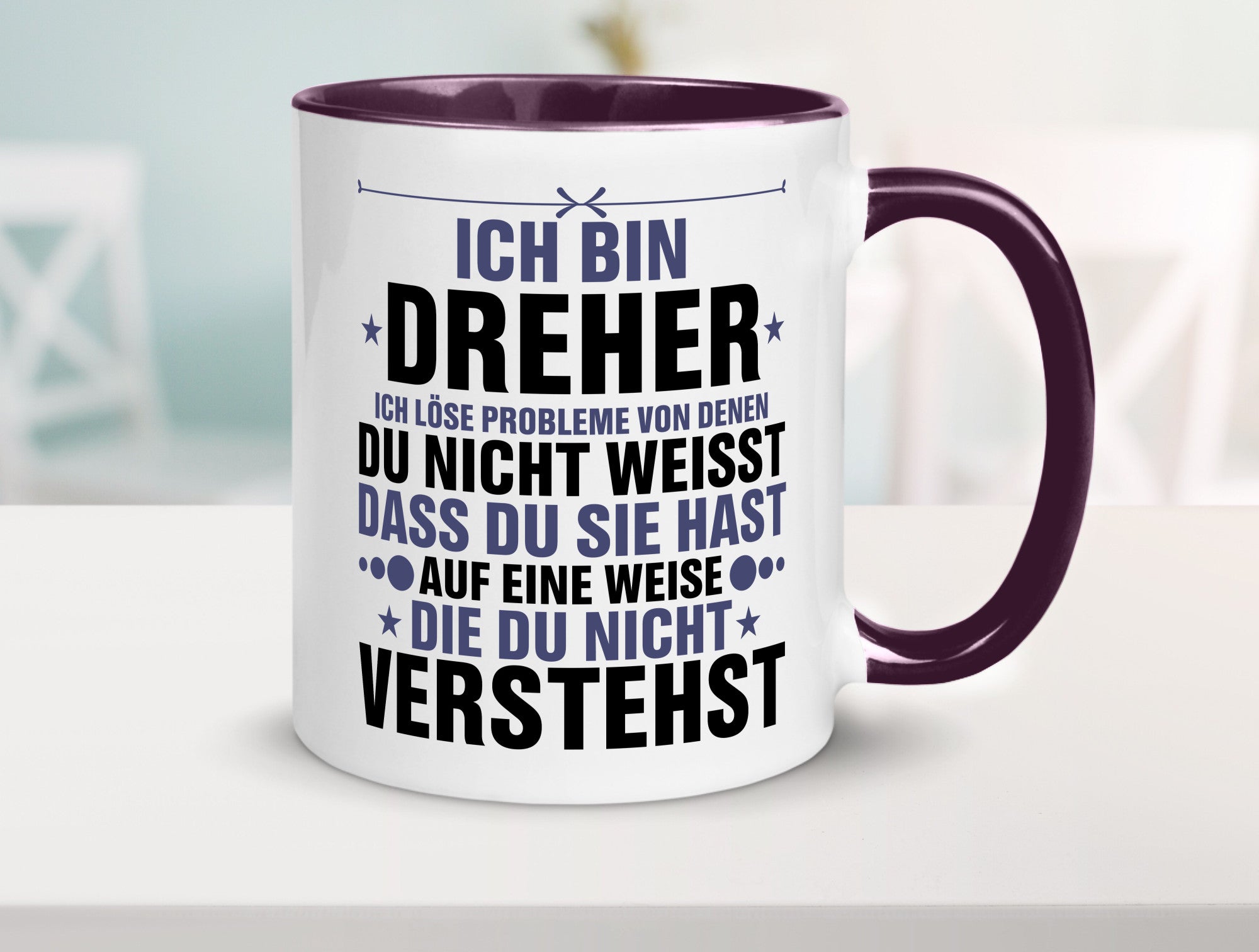 Löse Probleme: Dreher | Fräser lustiger Spruch Geschenk Humor Geschenkidee Tasse