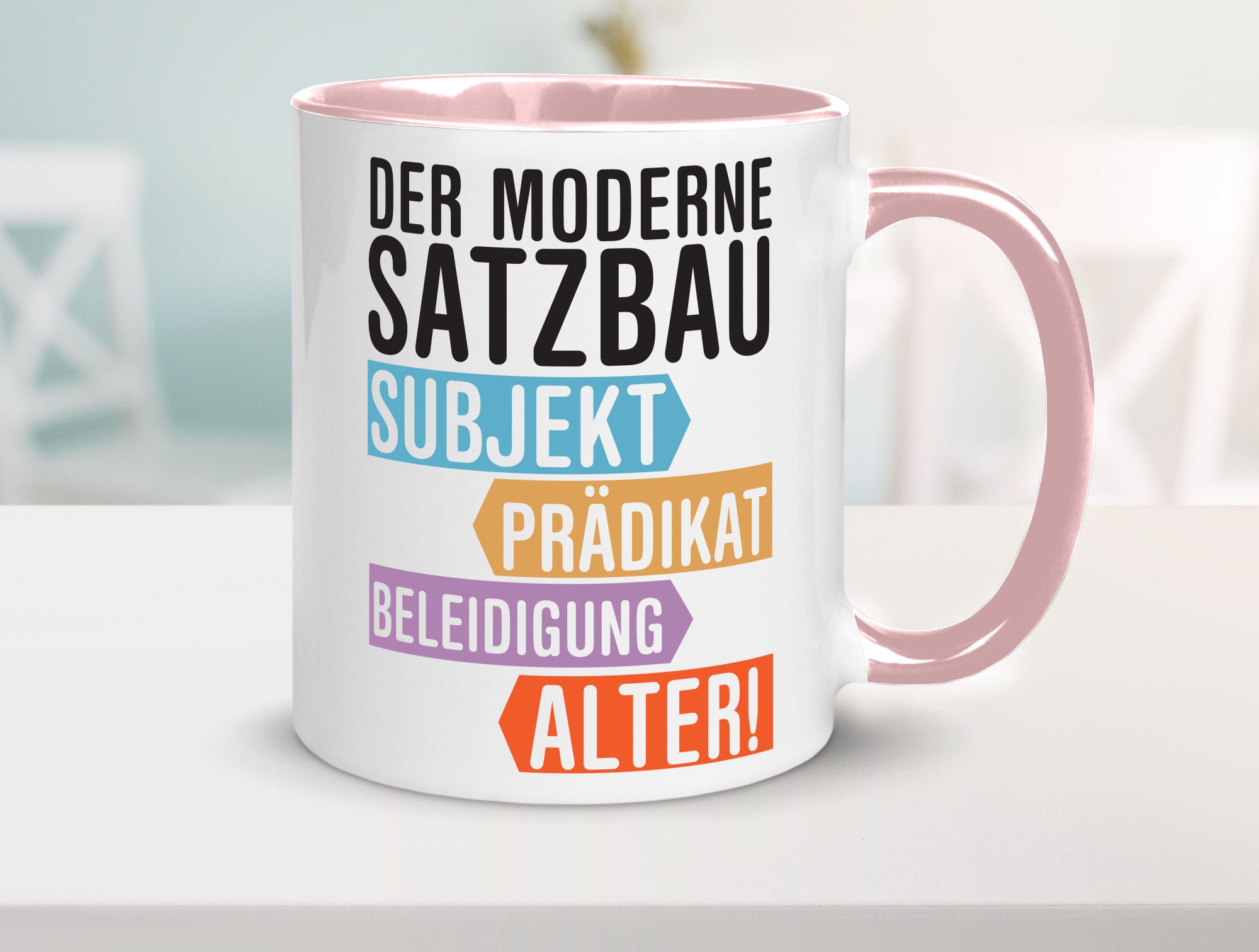 Moderner Satzbau | Lehrer Lehrerin Kollege lustig Arbeit Kollegen Büro Geschenk