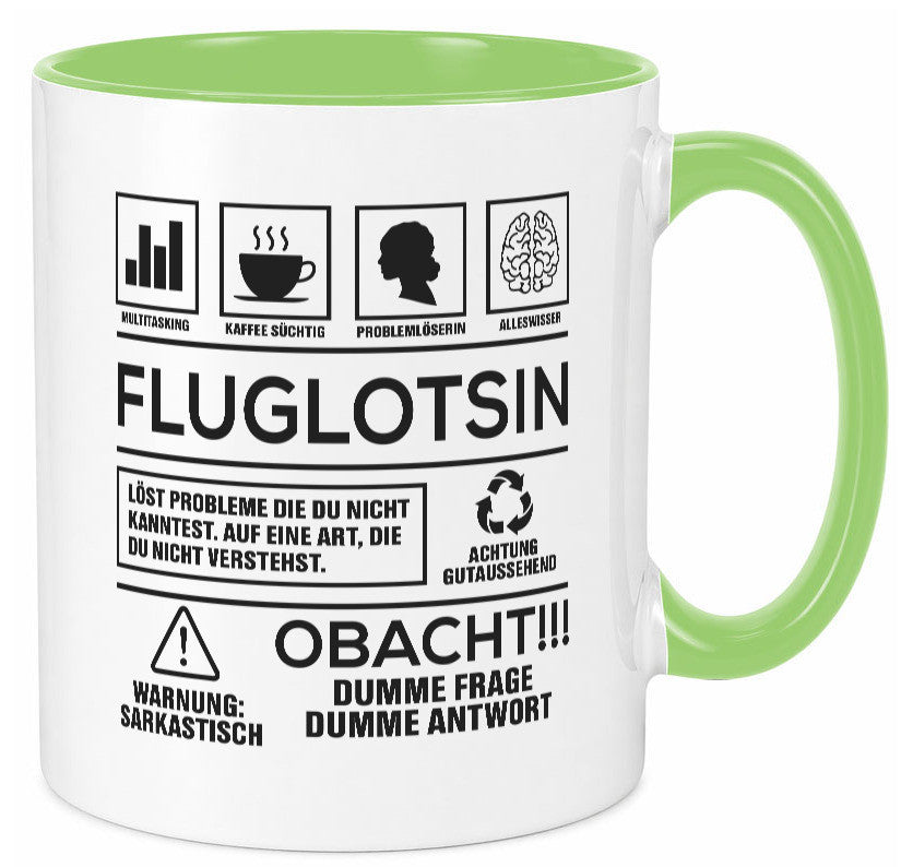 Achtung Probleme Fluglotsin | Flughafen Flugverkehr Geschenk Humor Geschenkidee Tasse