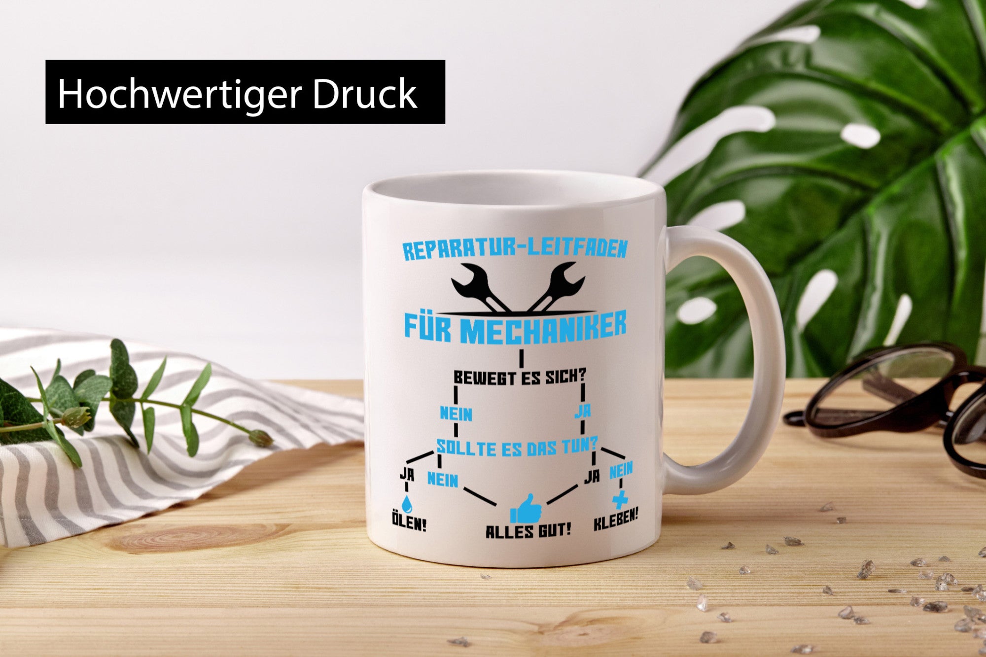 Mechaniker | Reparatur Autowerkstatt Ölen Kleben Geschenkidee Humor Tasse
