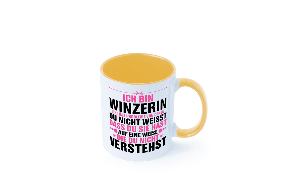 Löse Probleme: Winzerin | Weinbauer Wein Humor Geschenkidee Tasse
