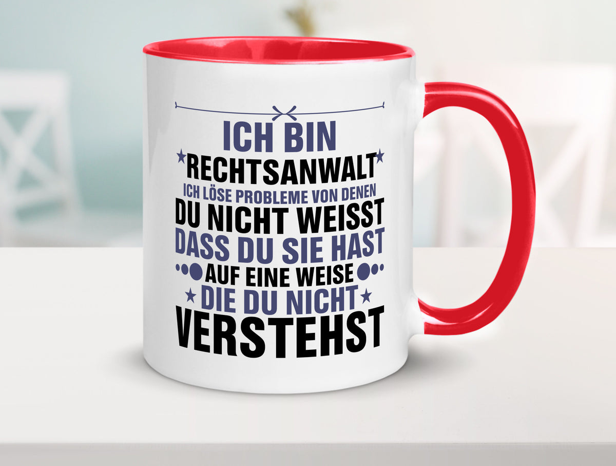Löse Probleme: Rechtsanwalt | Anwalt Jurist v2 lustig Humor Geschenkidee Tasse