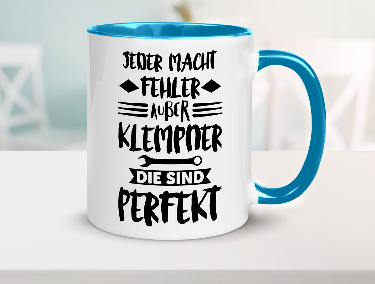 Jeder macht fehler nur Klempner sind Perfekt Humor Geschenkidee Tasse