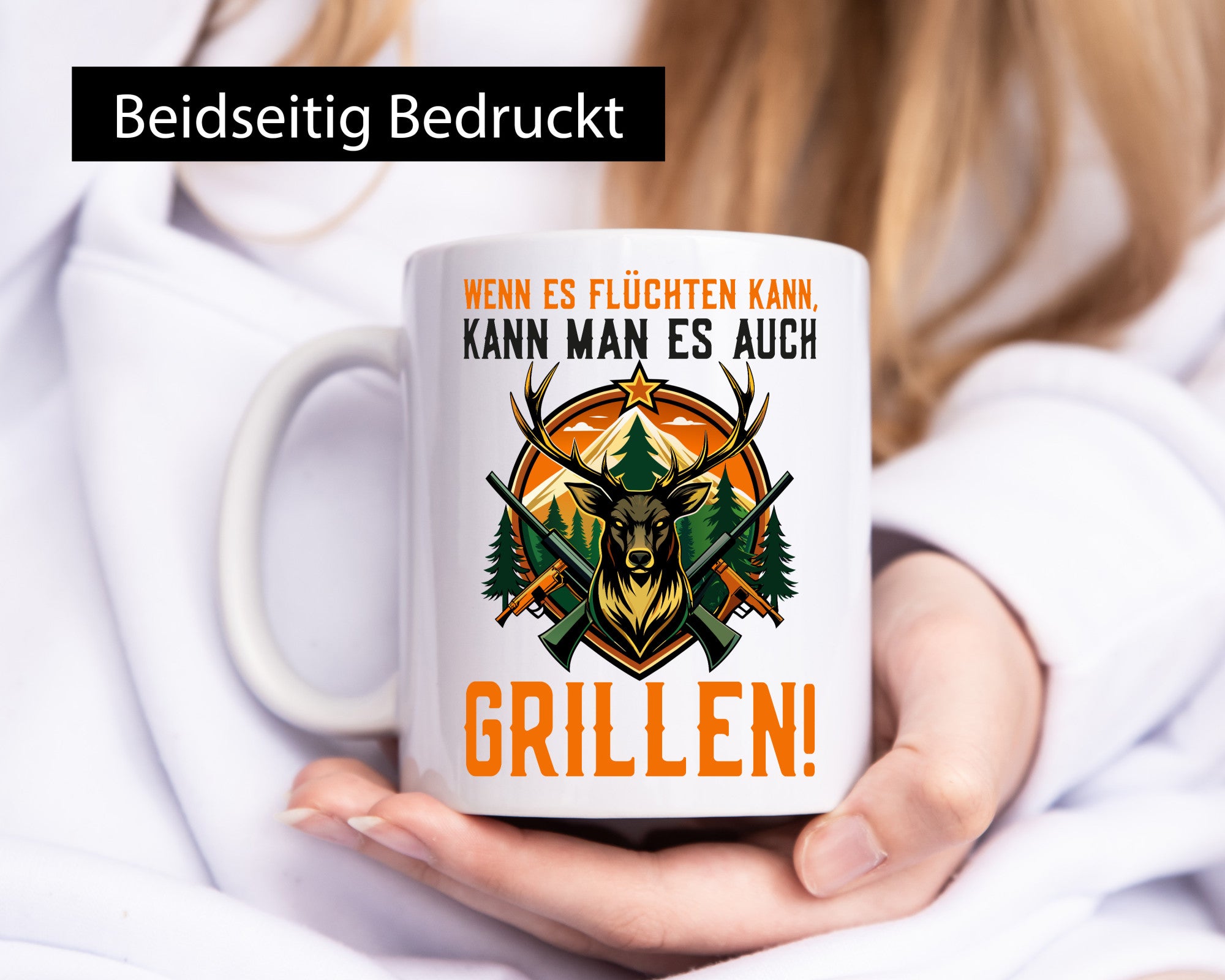 Wenn es flüchten kann man auch Grillen | Jäger Geschenk Humor Geschenkidee