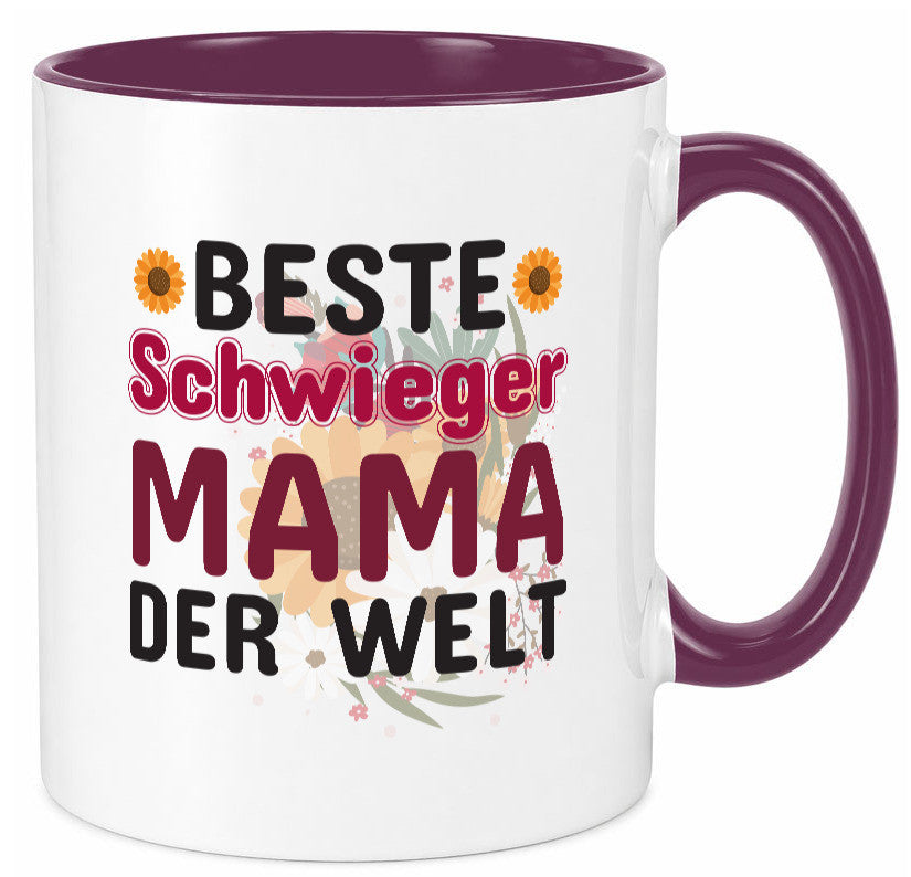 Beste Schwiegermama | Schwiegermutter Tasse Blumen Humor Familie Geschenkidee