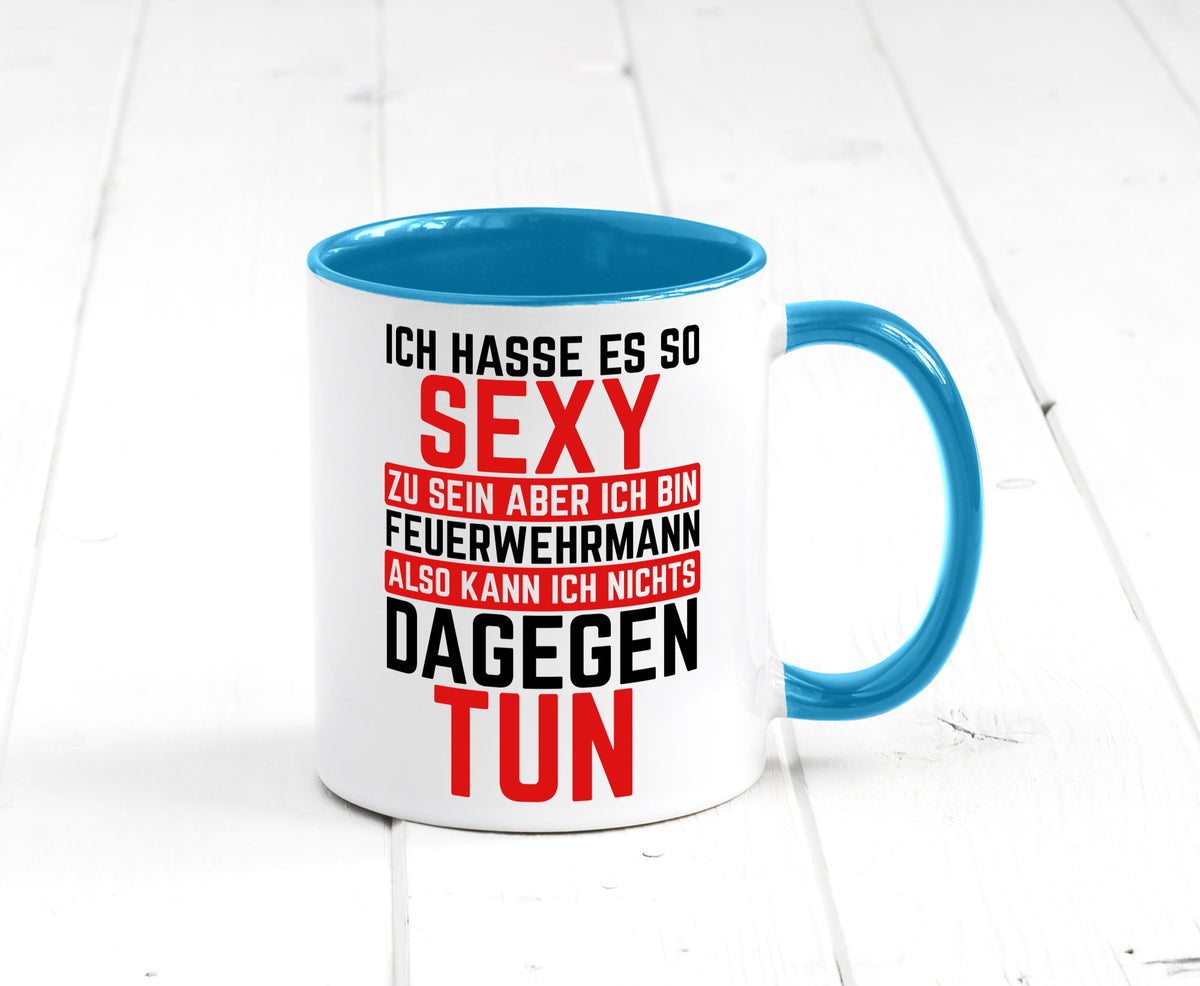 Sexy Feuerwehrmann | Helden Flammen Brandeinsatz lustig Humor Geschenkidee Tasse