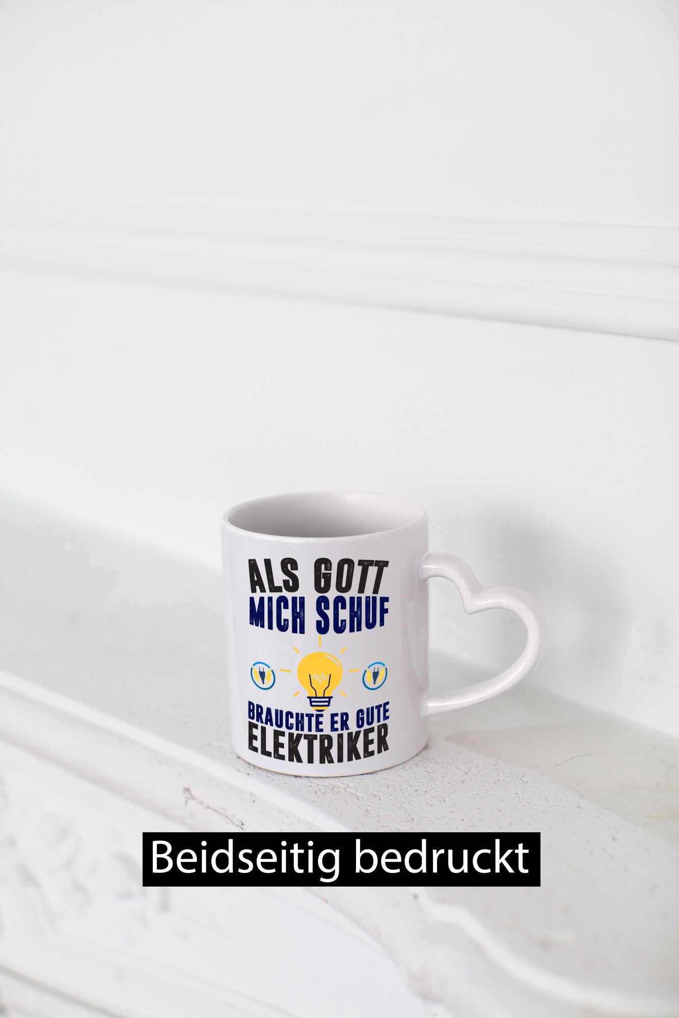 Als mich Gott schuf | Elektriker Arbeit Humor Kollegen Büro Geschenkidee Tasse