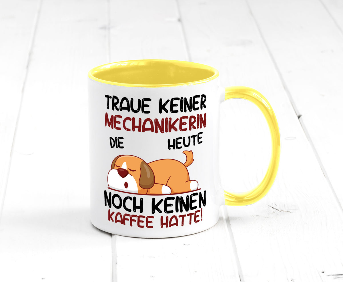 Traue keiner Mechanikerin | KFZ Humor Geschenkidee Tasse