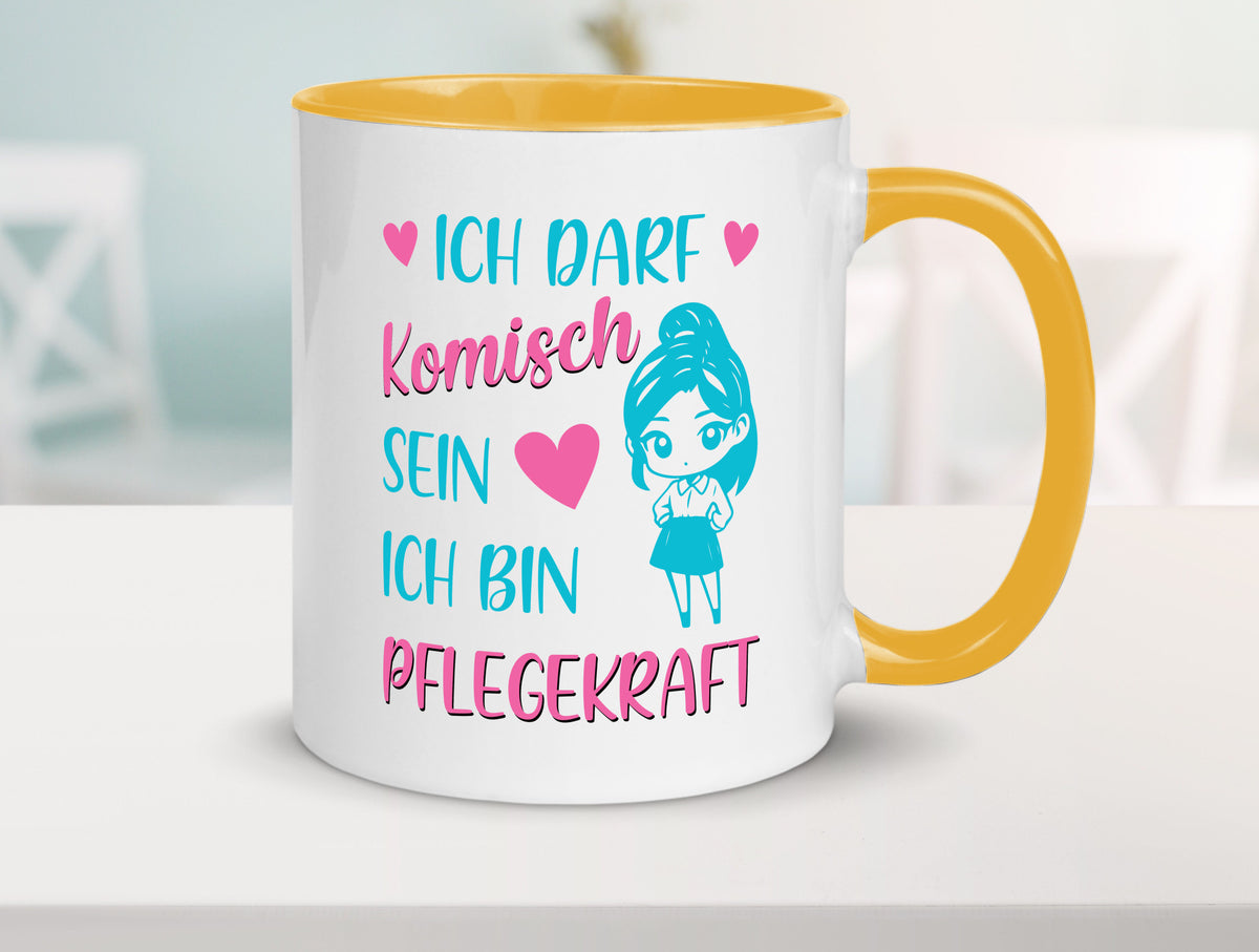 Ich darf komisch sein | Pflegekraft Geschenkidee Humor Tasse