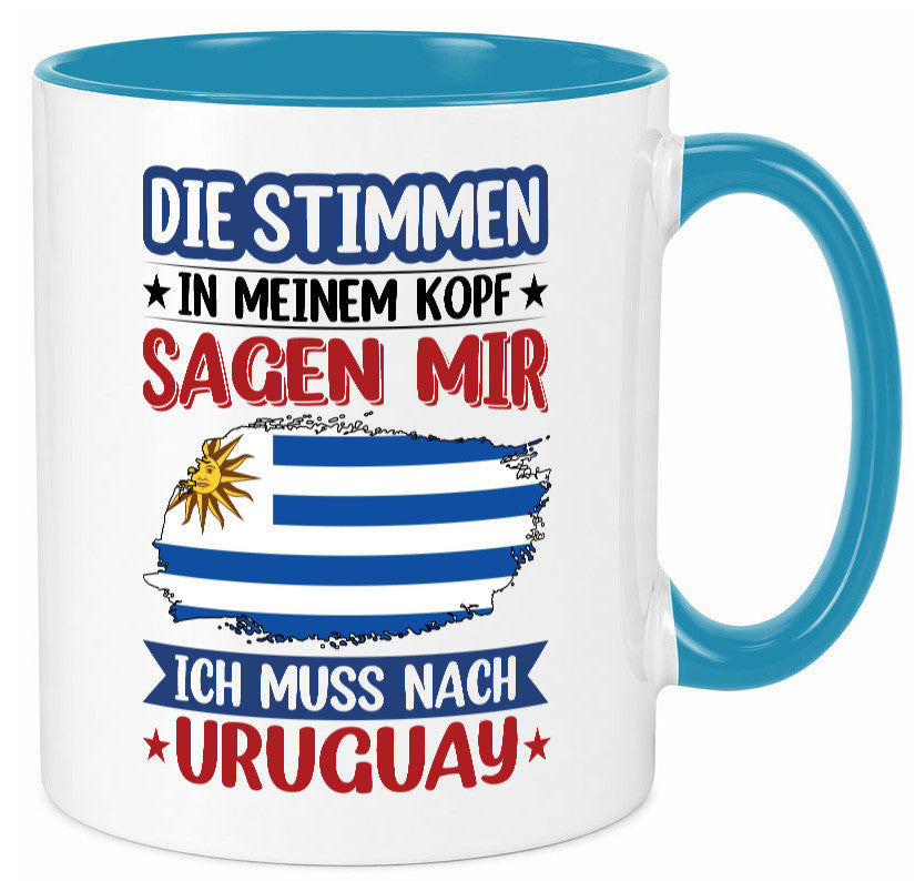 Uruguay | Urlaub Stimmen in meinem Kopf Traumland Geschenk Humor Geschenkidee Tasse