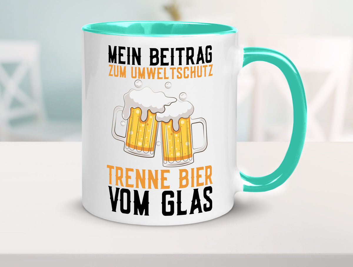 Beitrag zum Umweltschutz | Biertrinker Party Pils lustiger Spruch Geschenk Tasse
