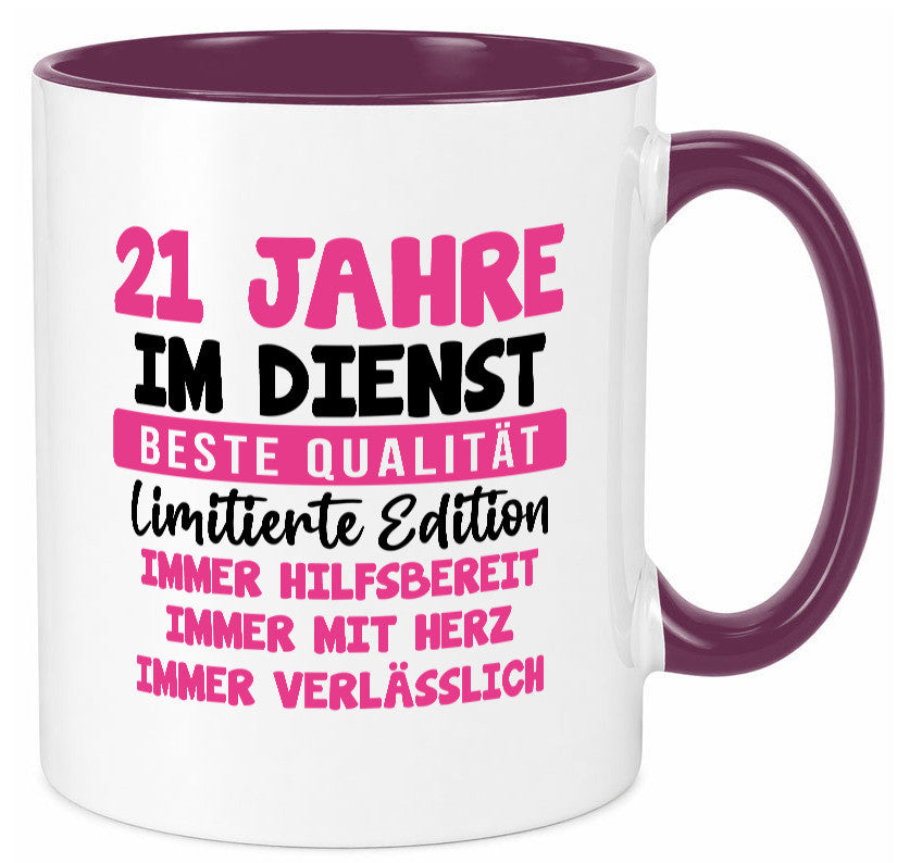 21 Jahre im Dienst | Jubiläum Arbeit v10 lustiger Spruch Geschenk Kollegen Büro