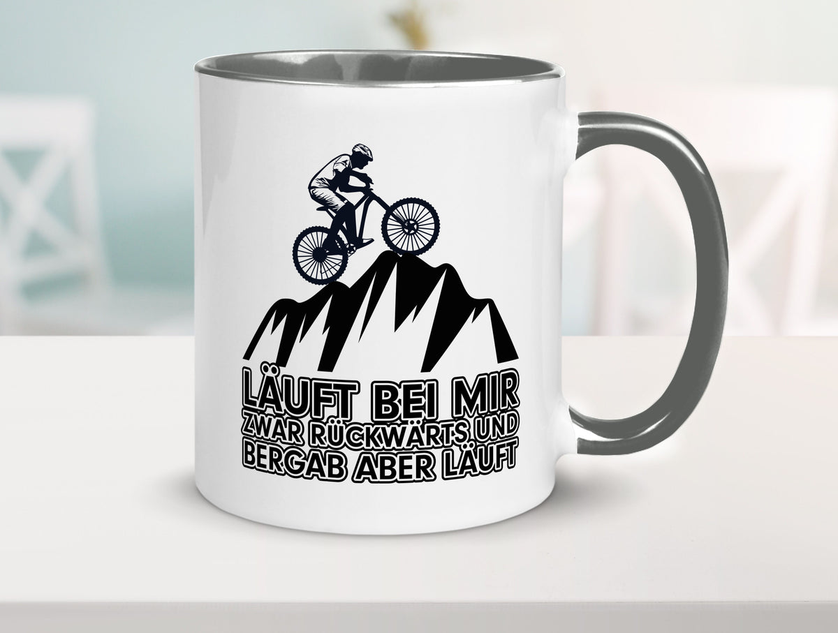 Läuft bei mir | Pechvogel Tasse Radfahrer Statement Humor Geschenkidee