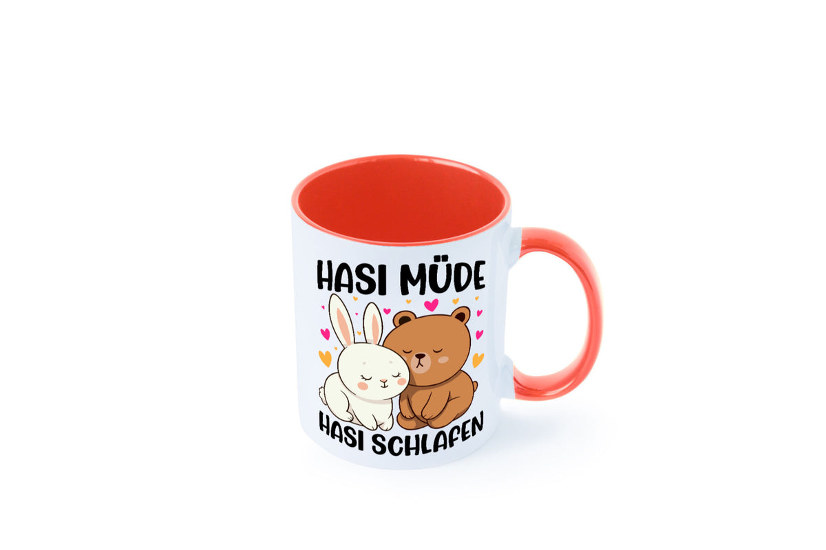 Hasi Müde | schlafen Kaninchen Häschen v2 lustiger Spruch Geschenk Humor Tasse