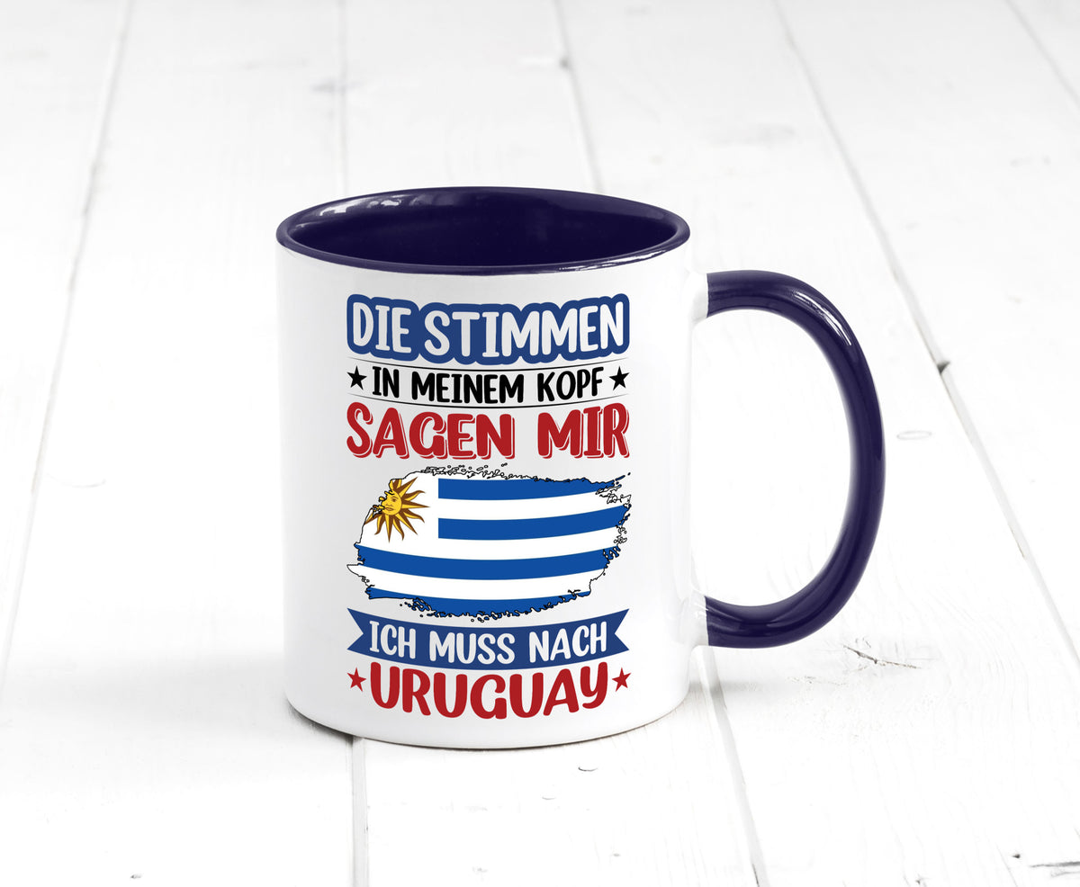 Uruguay | Urlaub Stimmen in meinem Kopf Traumland Geschenk Humor Geschenkidee Tasse